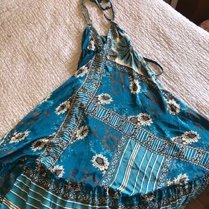 Long Boho Emerald Duster Dress